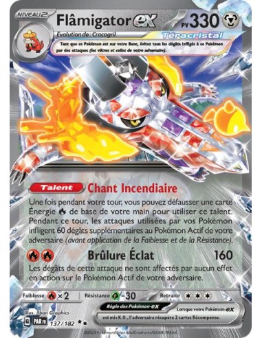 Flâmigator ex 137/182 - Carte Pokémon Faille Paradoxe [FR] - Cartes Pokémon Françaises | Keytwo.be votre boutique Pokémon de réf
