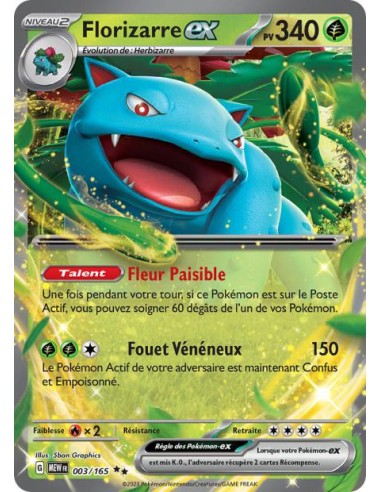 Florizarre ex 3/165 - Carte Pokémon Ecarlate et Violet 151 E&V 3.5 [FR] - Cartes à l'unité Pokémon | Keytwo.be votre boutique Po
