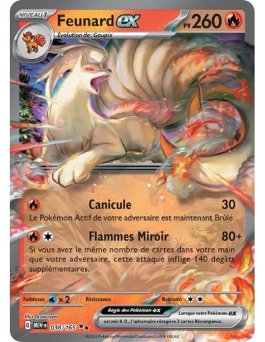 Feunard ex 38/165 - Carte Pokémon Ecarlate et Violet 151 E&V 3.5 [FR] - Cartes à l'unité Pokémon | Keytwo.be votre boutique Poké