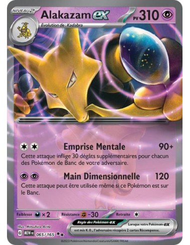 Alakazam ex 65/165 - Carte Pokémon Ecarlate et Violet 151 E&V 3.5 [FR] - Cartes à l'unité Pokémon | Keytwo.be votre boutique Pok