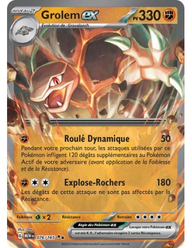 Grolem ex 76/165 - Carte Pokémon Ecarlate et Violet 151 E&V 3.5 [FR] - Cartes à l'unité Pokémon | Keytwo.be votre boutique Pokém
