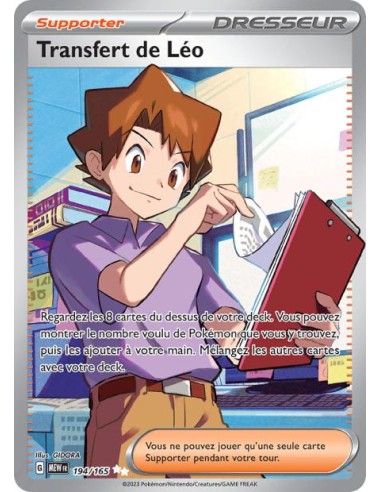 Transfert de Léo 194/165 Dresseur - Carte Pokémon Ecarlate et Violet 151 E&V 3.5 [FR] - Cartes à l'unité Pokémon | Keytwo.be vot