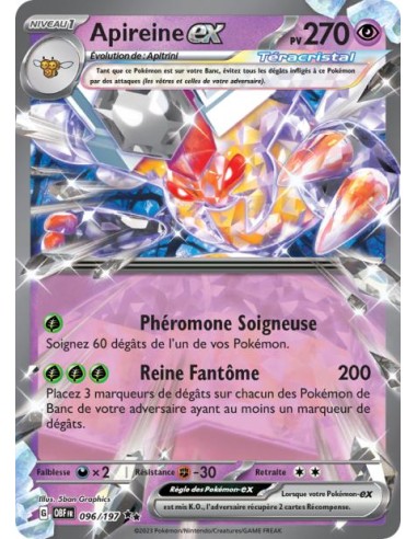 Apireine ex 96/197 - Carte Pokémon Flammes Obsidiennes [FR] - Cartes Pokémon Françaises | Keytwo.be votre boutique Pokémon de ré