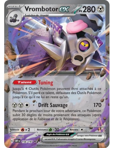 Vrombotor ex 156/197 - Carte Pokémon Flammes Obsidiennes [FR] - Cartes Pokémon Françaises | Keytwo.be votre boutique Pokémon de 