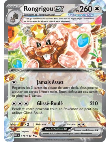 Rongrigou ex 179/197 - Carte Pokémon Flammes Obsidiennes [FR] - Cartes Pokémon Françaises | Keytwo.be votre boutique Pokémon de 