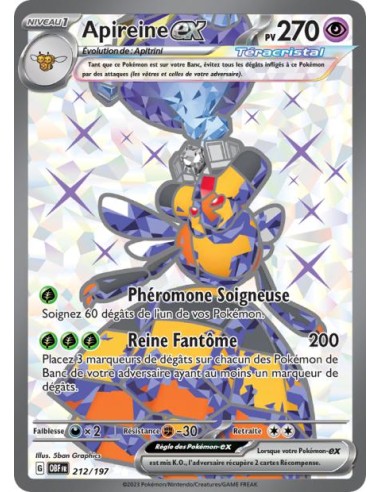 Apireine ex 212/197 - Carte Pokémon Flammes Obsidiennes [FR] - Cartes Pokémon Françaises | Keytwo.be votre boutique Pokémon de r