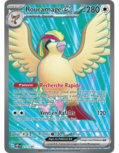Roucarnage ex 217/197 - Carte Pokémon Flammes Obsidiennes [FR] - Cartes Pokémon Françaises | Keytwo.be votre boutique Pokémon de