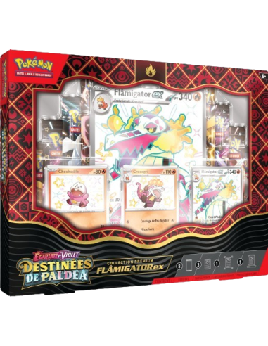 Coffret Collection Premium Flâmigator EX Destinées de Paldéa Pokémon - EV4.5 [FR] - Coffret Ultra Premium | Keytwo.be votre bout