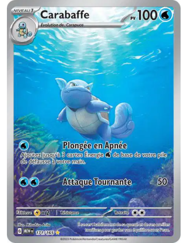 Carabaffe 171/165 - Carte Pokémon Écarlate et Violet 151 [FR] - Accueil | Keytwo.be votre boutique Pokémon de référence