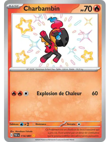 Charbambin 114/091 - Carte Pokémon Écarlate et Violet Destinées de Paldea [FR] - Accueil | Keytwo.be votre boutique Pokémon de r