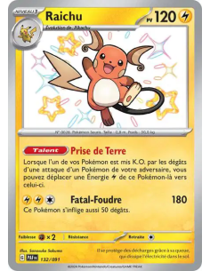 Raichu 132/091 - Carte Pokémon Écarlate et Violet Destinées de Paldea [FR] - Accueil | Keytwo.be votre boutique Pokémon de référ