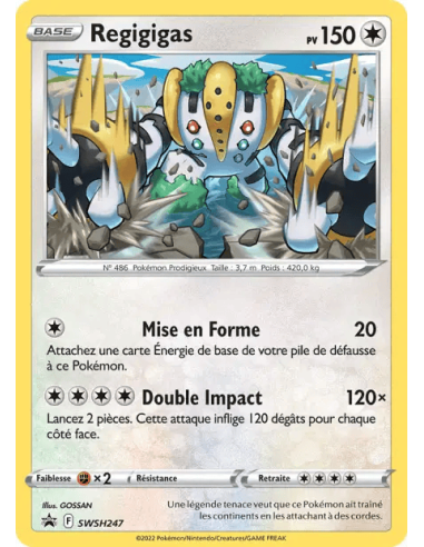 Regigigas SWSH247 - Carte Pokémon Épée et Bouclier Promos Épée et Bouclier [FR] - Accueil | Keytwo.be votre boutique Pokémon de 