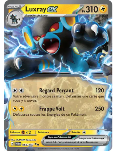 Luxray EX 068/167 - Carte Pokémon Écarlate et Violet Mascarade Crépusculaire [FR] - Accueil | Keytwo.be votre boutique Pokémon d