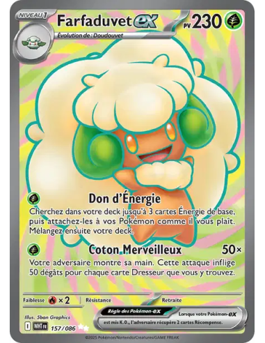 Farfaduvet EX 157-86 - Carte Pokémon Écarlate et Violet Flamme Blanche [FR] - Accueil | Keytwo.be votre boutique Pokémon de réfé