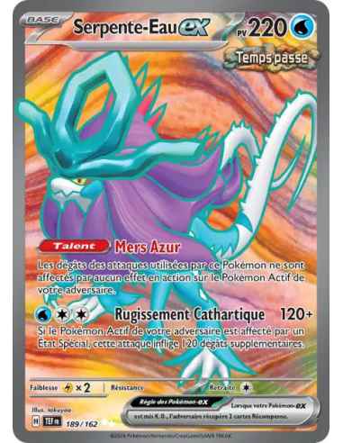 Serpente-Eau EX 189-162 - Carte Pokémon Écarlate et Violet Forces Temporelles [FR] - Accueil | Keytwo.be votre boutique Pokémon 