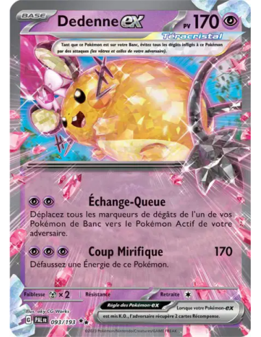 Dedenne EX 93-193 - Carte Pokémon Écarlate et Violet Évolutions à Paldea [FR] - Accueil | Keytwo.be votre boutique Pokémon de ré