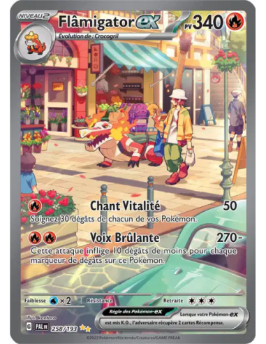 Flâmigator EX 258-193 - Carte Pokémon Écarlate et Violet Évolutions à Paldea [FR] - Accueil | Keytwo.be votre boutique Pokémon d