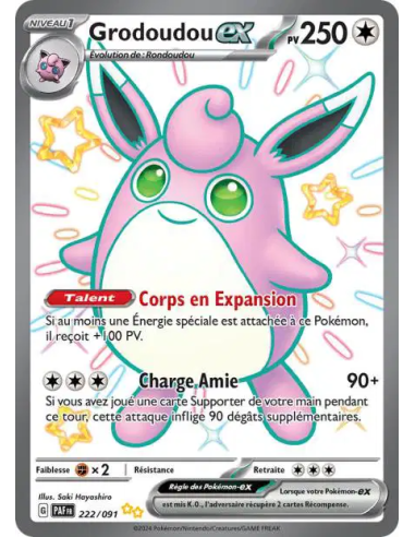 Grodoudou EX 222-91 - Carte Pokémon Écarlate et Violet Destinées de Paldea [FR] - Accueil | Keytwo.be votre boutique Pokémon de 