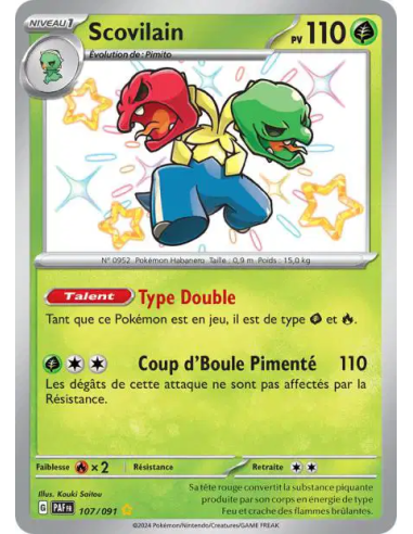 Scovilain 107-91 - Carte Pokémon Écarlate et Violet Destinées de Paldea [FR] - Accueil | Keytwo.be votre boutique Pokémon de réf
