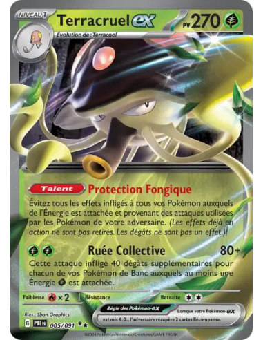 Terracruel EX 005-91 - Carte Pokémon Écarlate et Violet Destinées de Paldea [FR] - Accueil | Keytwo.be votre boutique Pokémon de