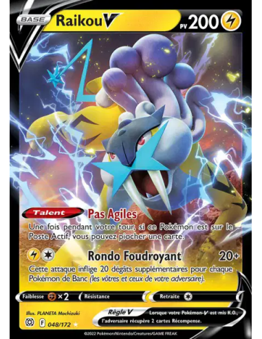 Raikou V 48-172 - Carte Pokémon Épée et Bouclier Stars Étincelantes [FR] - Accueil | Keytwo.be votre boutique Pokémon de référen
