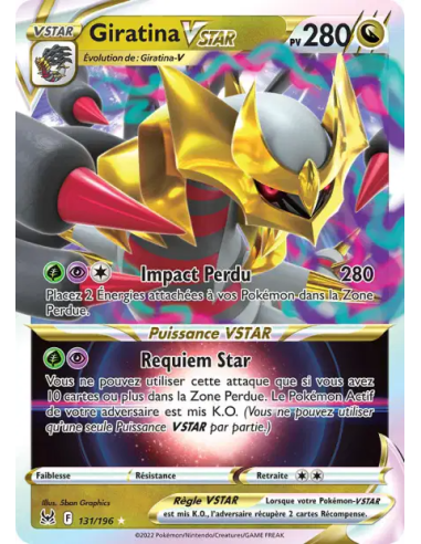Giratina VSTAR 131-196 - Carte Pokémon Épée et Bouclier Origine Perdue [FR] - Accueil | Keytwo.be votre boutique Pokémon de réfé