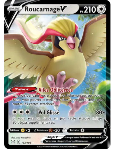 Roucarnage V 137-196 - Carte Pokémon Épée et Bouclier Origine Perdue [FR] - Accueil | Keytwo.be votre boutique Pokémon de référe