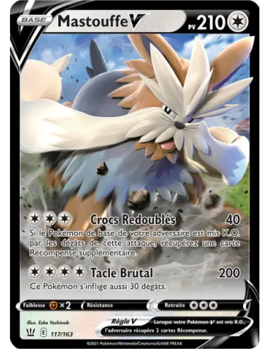 Mastouffe V 117-163 - Carte Pokémon Épée et Bouclier Styles de Combat [FR] - Accueil | Keytwo.be votre boutique Pokémon de référ