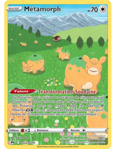 Métamorph GG22-GG70 - Carte Pokémon Épée et Bouclier Zénith Suprême [FR] - Accueil | Keytwo.be votre boutique Pokémon de référen