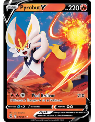 Pyrobut V 43-264 - Carte Pokémon Épée et Bouclier Poing de Fusion [FR] - Accueil | Keytwo.be votre boutique Pokémon de référence