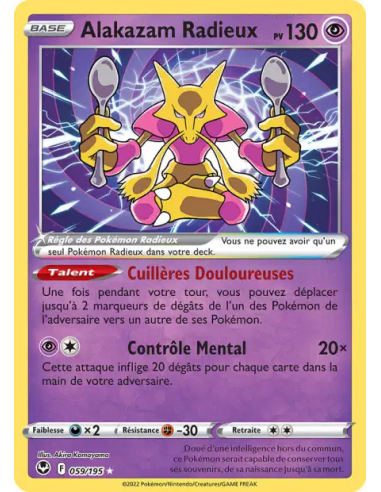 Alakazam Radieux 059-195 - Carte Pokémon Épée et Bouclier Tempête Argentée [FR] - Accueil | Keytwo.be votre boutique Pokémon de 