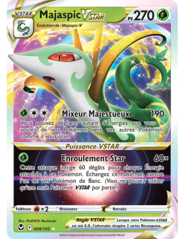 Majaspic VSTAR 008-195 - Carte Pokémon Épée et Bouclier Tempête Argentée [FR] - Accueil | Keytwo.be votre boutique Pokémon de ré