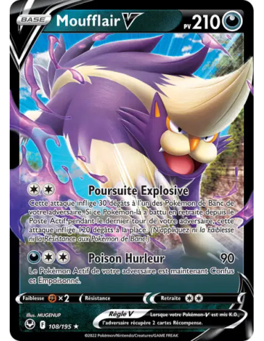 Moufflair V 108-195 - Carte Pokémon Épée et Bouclier Tempête Argentée [FR] - Accueil | Keytwo.be votre boutique Pokémon de référ
