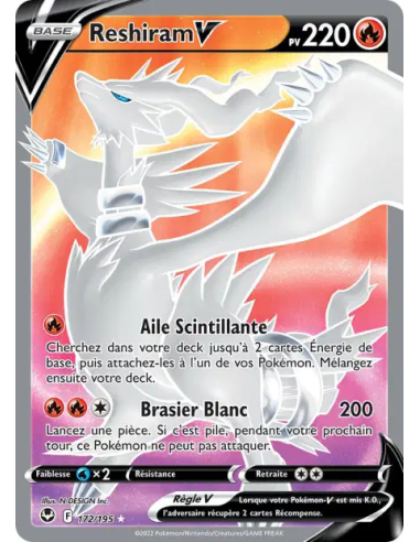 Reshiram V 172-195 - Carte Pokémon Épée et Bouclier Tempête Argentée [FR] - Accueil | Keytwo.be votre boutique Pokémon de référe
