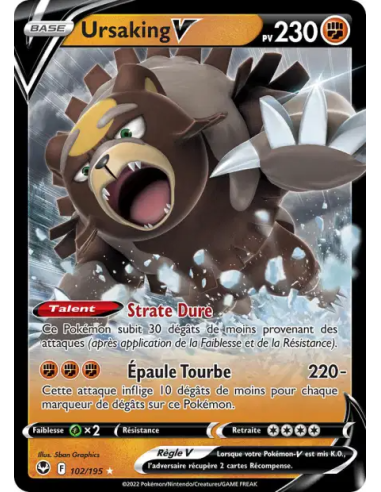 Ursaking V 102-195 - Carte Pokémon Épée et Bouclier Tempête Argentée [FR] - Accueil | Keytwo.be votre boutique Pokémon de référe