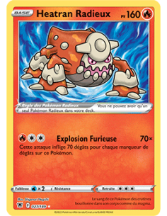 Heatran Radieux 27-189 - Carte Pokémon Épée et Bouclier...