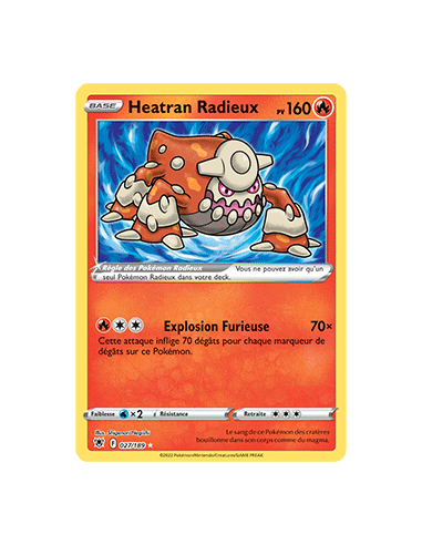 Heatran Radieux 27-189 - Carte Pokémon Épée et...