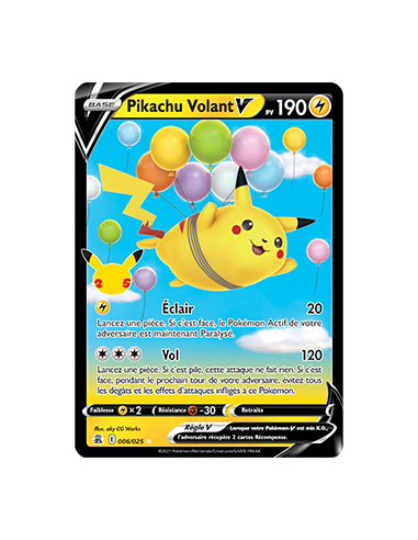 Pikachu Volant V 6-25 - Carte Pokémon Épée et...
