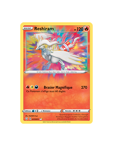 Reshiram 17-72 - Carte Pokémon Épée et Bouclier...