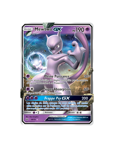 Mewtwo GX 39-73 - Carte Pokémon Soleil et Lune...