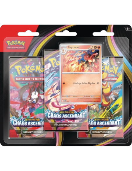 Tripack Pokémon ME04 Chaos Ascendant [FR] - Accueil | Keytwo.be votre boutique Pokémon de référence