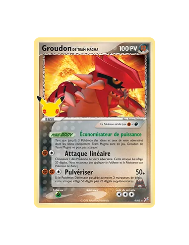 Groudon de Team Magma 25 ans - Carte Pokémon 97/146 Celebration E&B 7.5 NEUVE FR - Cartes Pokémon Françaises | Keytwo.be votre 