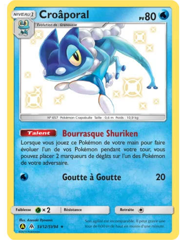 Croâporal Shiny - Carte Pokémon SV12/94 Destinées Occultes S&L 11.5 NEUVE FR - Cartes Pokémon Françaises | Keytwo.be votre bouti