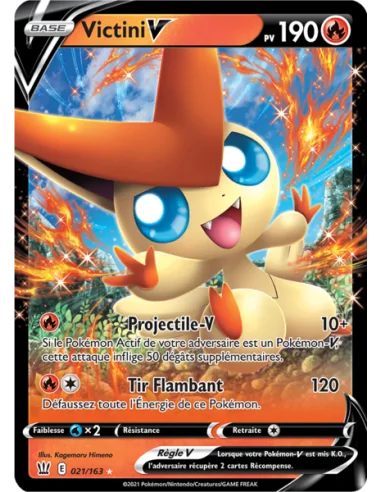 CARTE POKÉMON VICTINI V 21/163 EB5 - Cartes Pokémon Françaises | Keytwo.be votre boutique Pokémon de référence